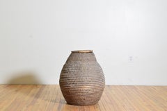 French Woven Straw Basket and Cover, ca. 1880