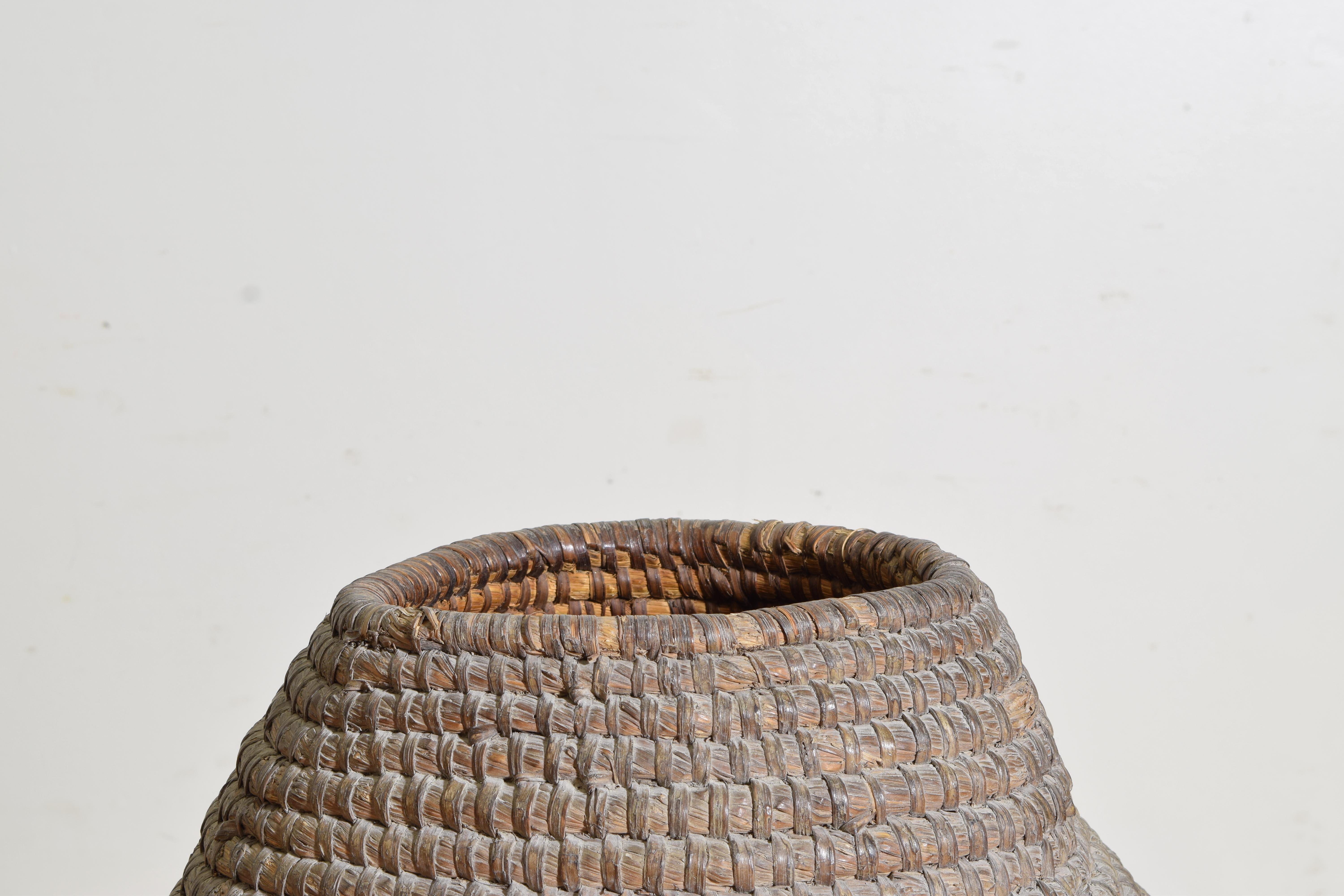 French Woven Straw Basket and Cover, ca. 1880 2