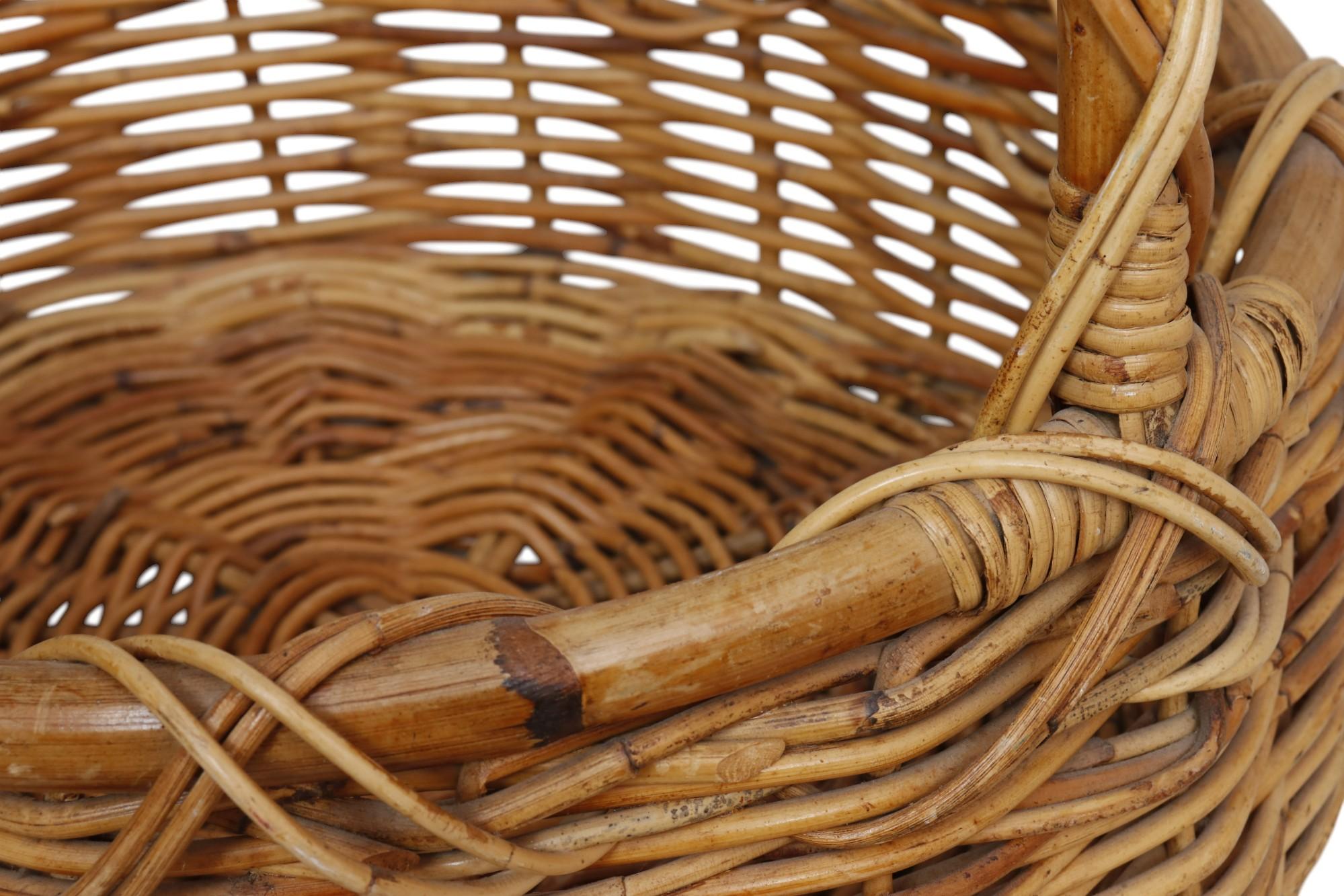 Cesta de la compra de mimbre tejida a la francesa Mimbre en venta
