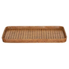 French Woven Wicker Tray