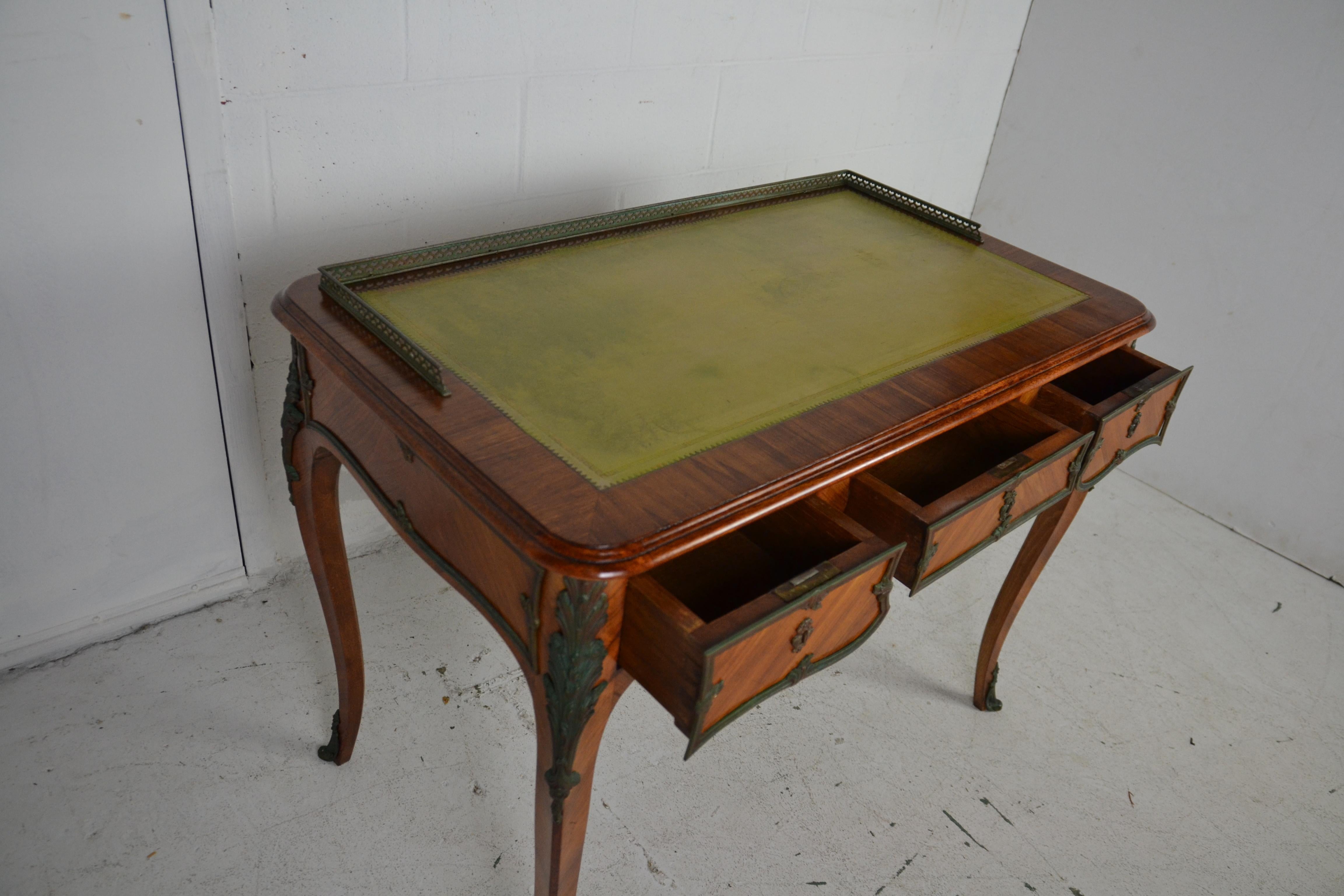 Wood French Writing Desk / Bureau Plat