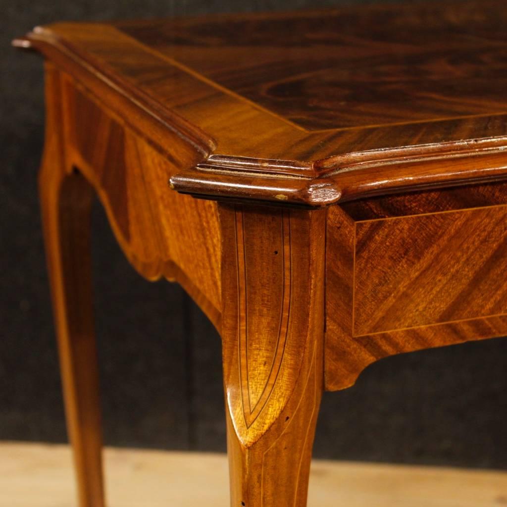 French Writing Desk in Inlaid Mahogany, Maple and Fruitwood from 20th Century 1