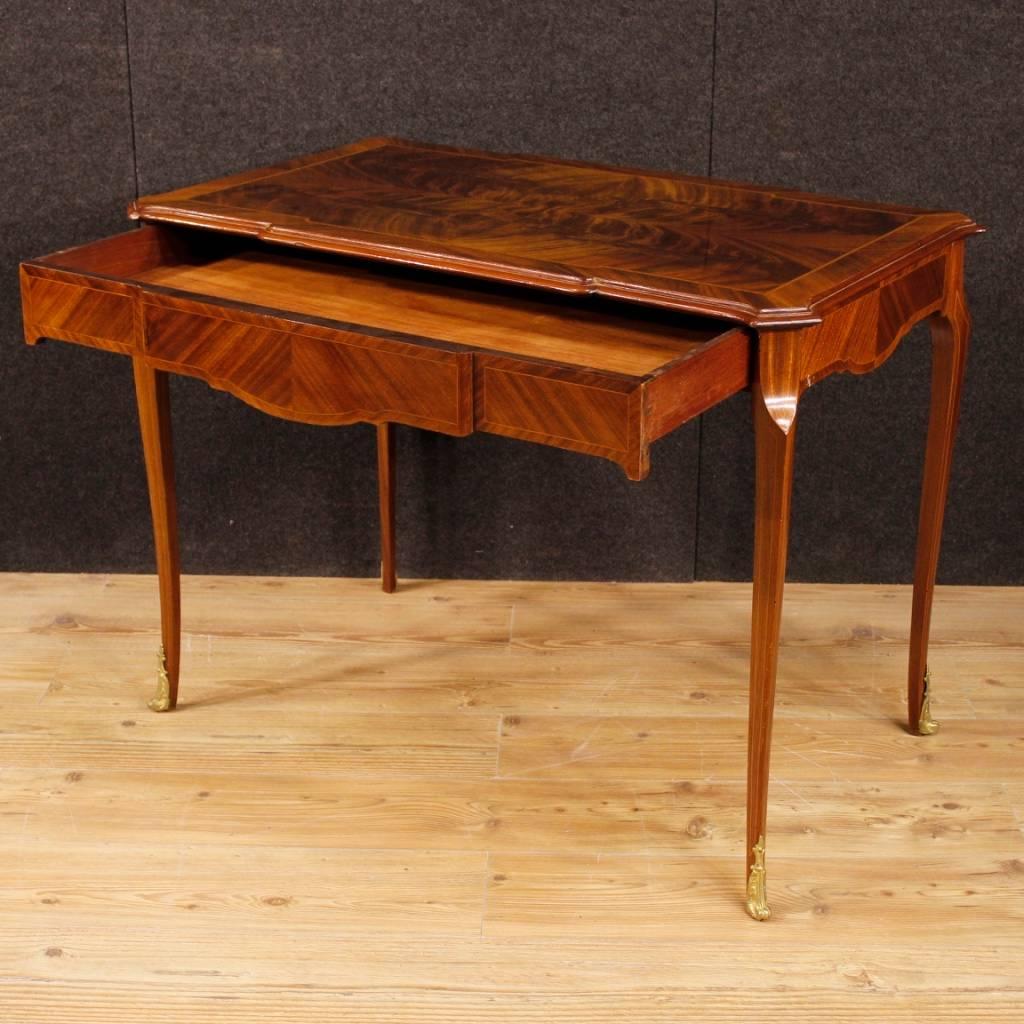 French Writing Desk in Inlaid Mahogany, Maple and Fruitwood from 20th Century 2