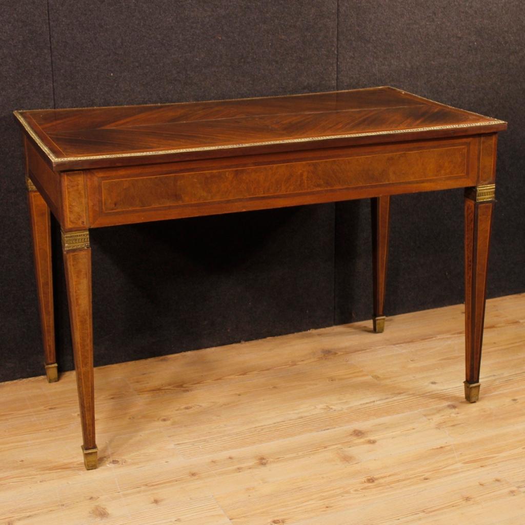 French Writing Desk in Inlaid Wood in Louis XVI Style from 20th Century 5