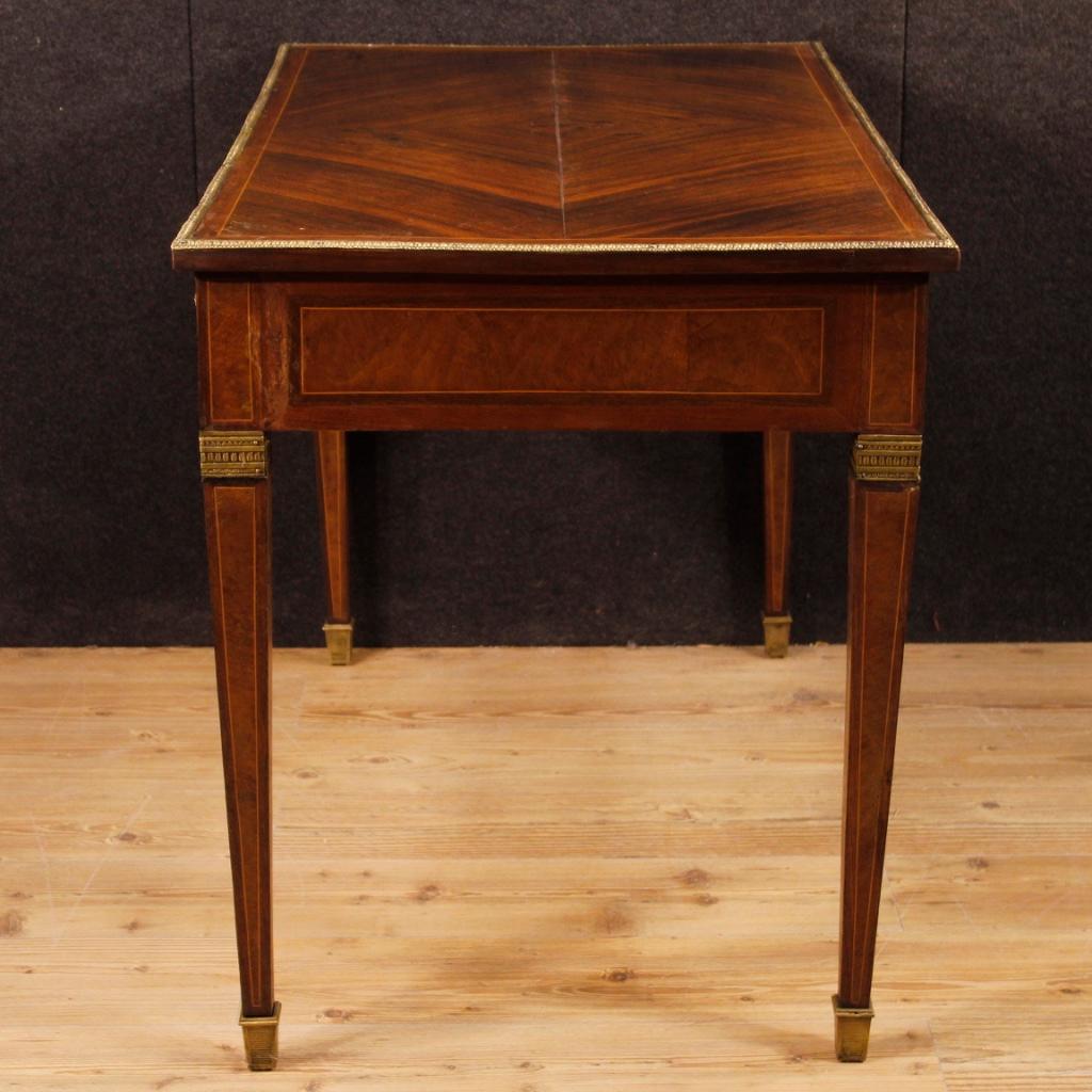 French Writing Desk in Inlaid Wood in Louis XVI Style from 20th Century In Fair Condition In Vicoforte, Piedmont