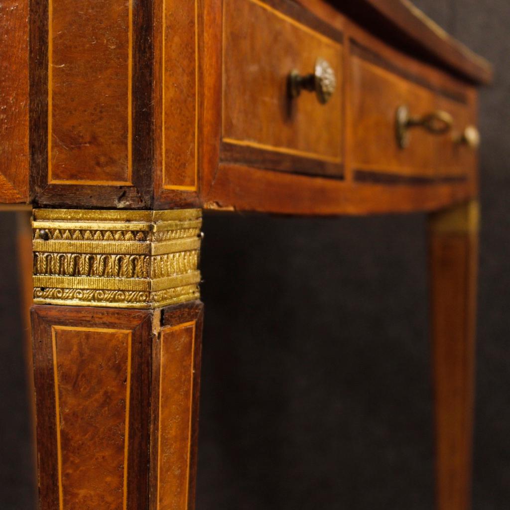 French Writing Desk in Inlaid Wood in Louis XVI Style from 20th Century 1