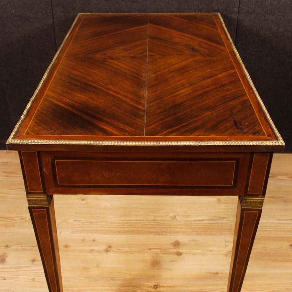 French Writing Desk in Inlaid Wood in Louis XVI Style from 20th Century 2