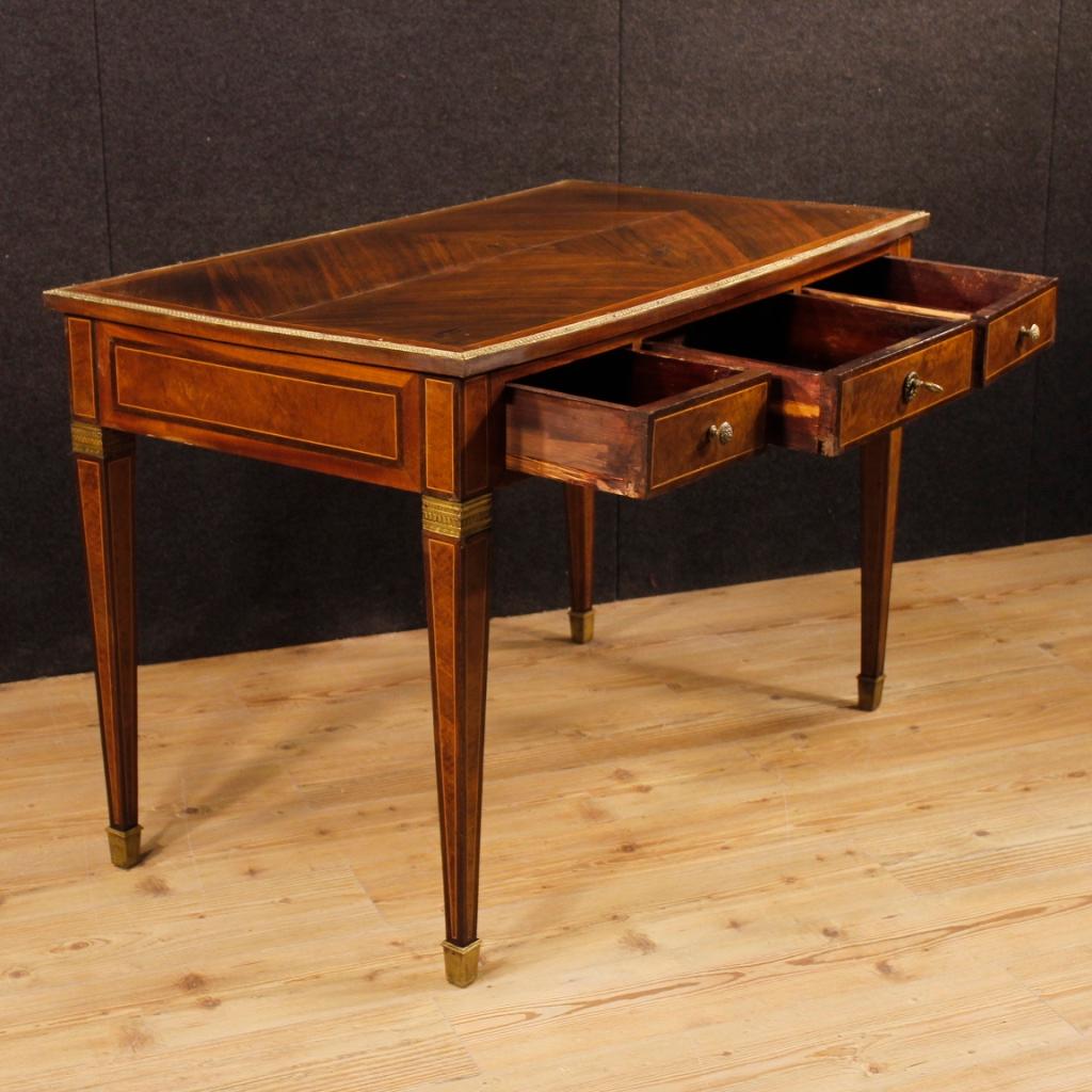 French Writing Desk in Inlaid Wood in Louis XVI Style from 20th Century 3