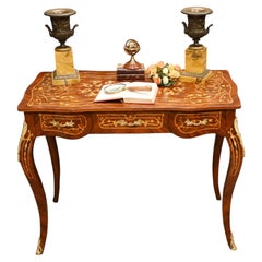 French Writing Desk Louis XVI Bureau Plat Inlay