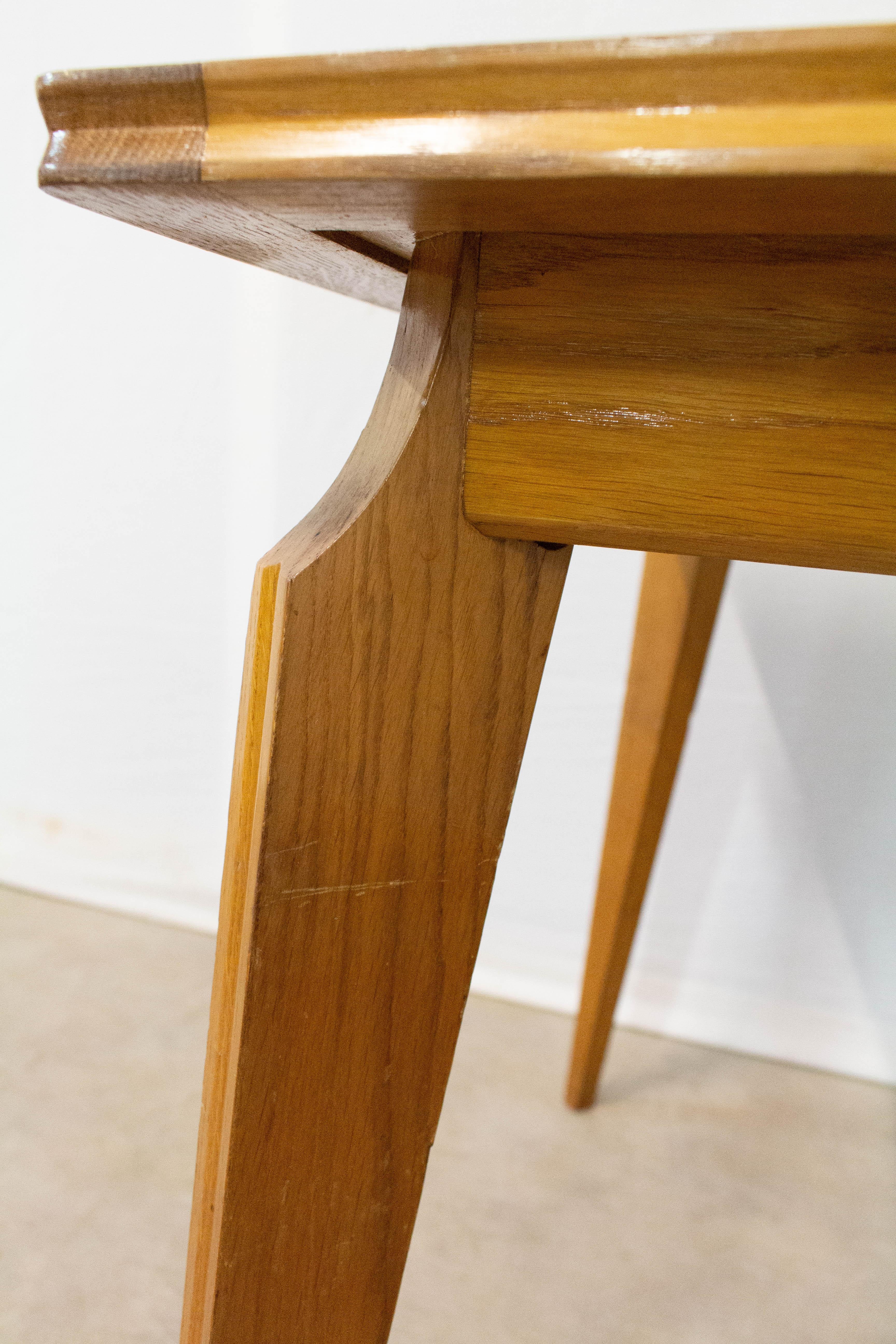 Oak French Writing Table, Desk or Side Table Midcentury