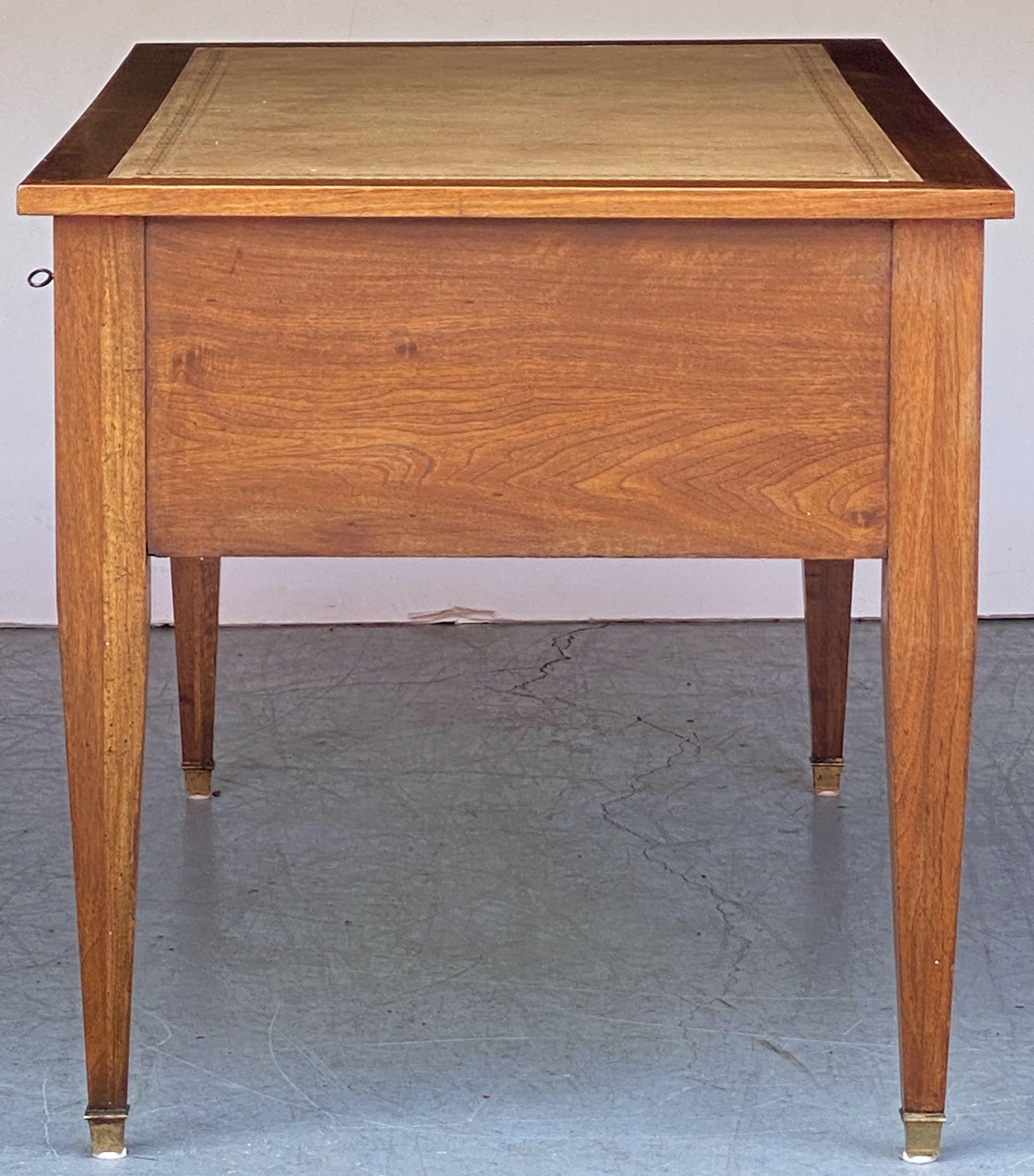French Writing Table or Desk with Embossed Leather Top 9