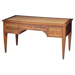 French Writing Table or Desk with Embossed Leather Top
