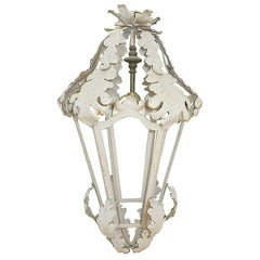 French Wrought and Painted Iron Lantern