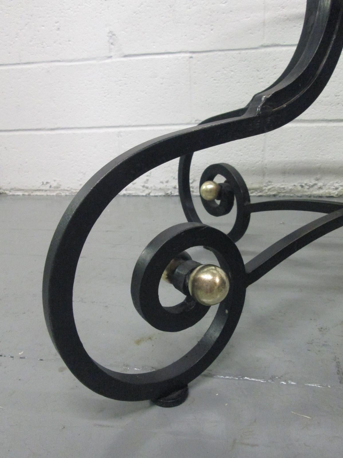 French Wrought Iron and Bronze Table In Good Condition For Sale In New York, NY