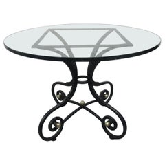 Table française en fer forgé et bronze