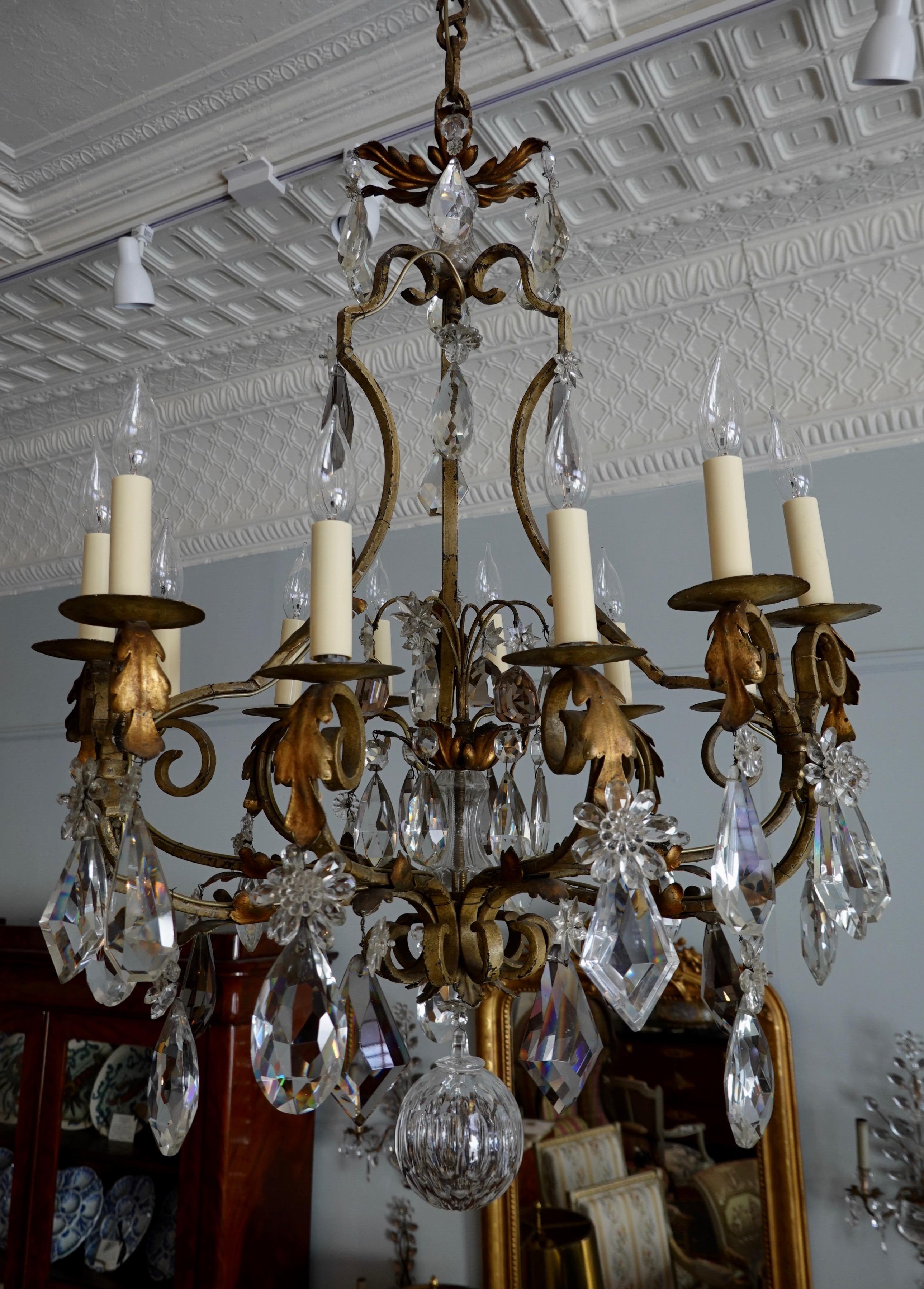 wrought iron chandeliers with crystals