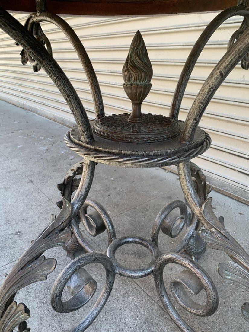 French Wrought Iron and Marble-Top Center Table 4