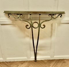 French Wrought Iron and Slate Console or Hall Table