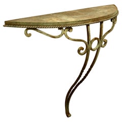 French Wrought Iron and Slate Console or Hall Table