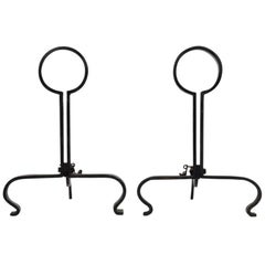 French Wrought Iron Andirons