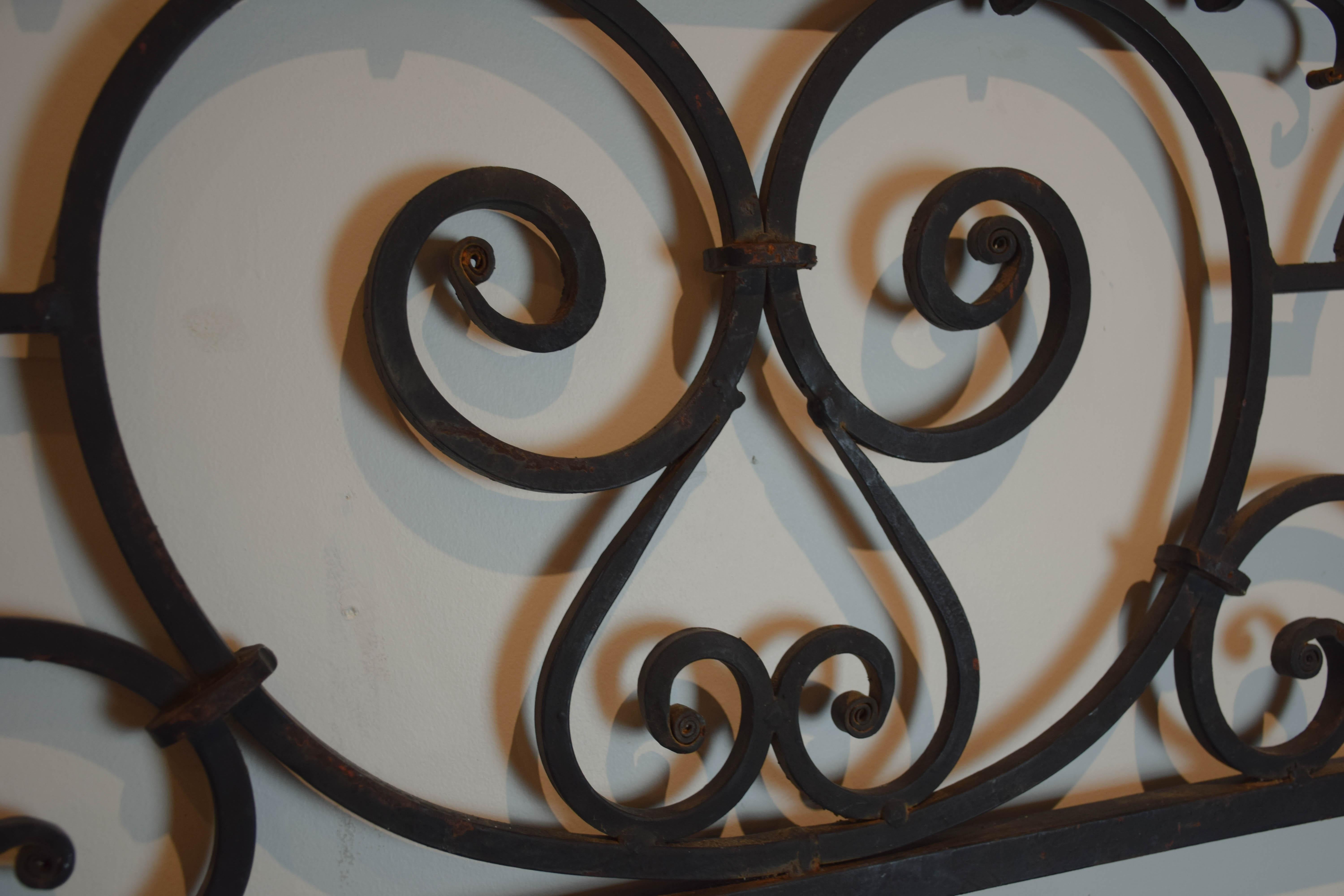 French Wrought Iron Architectural Panel In Good Condition In Houston, TX