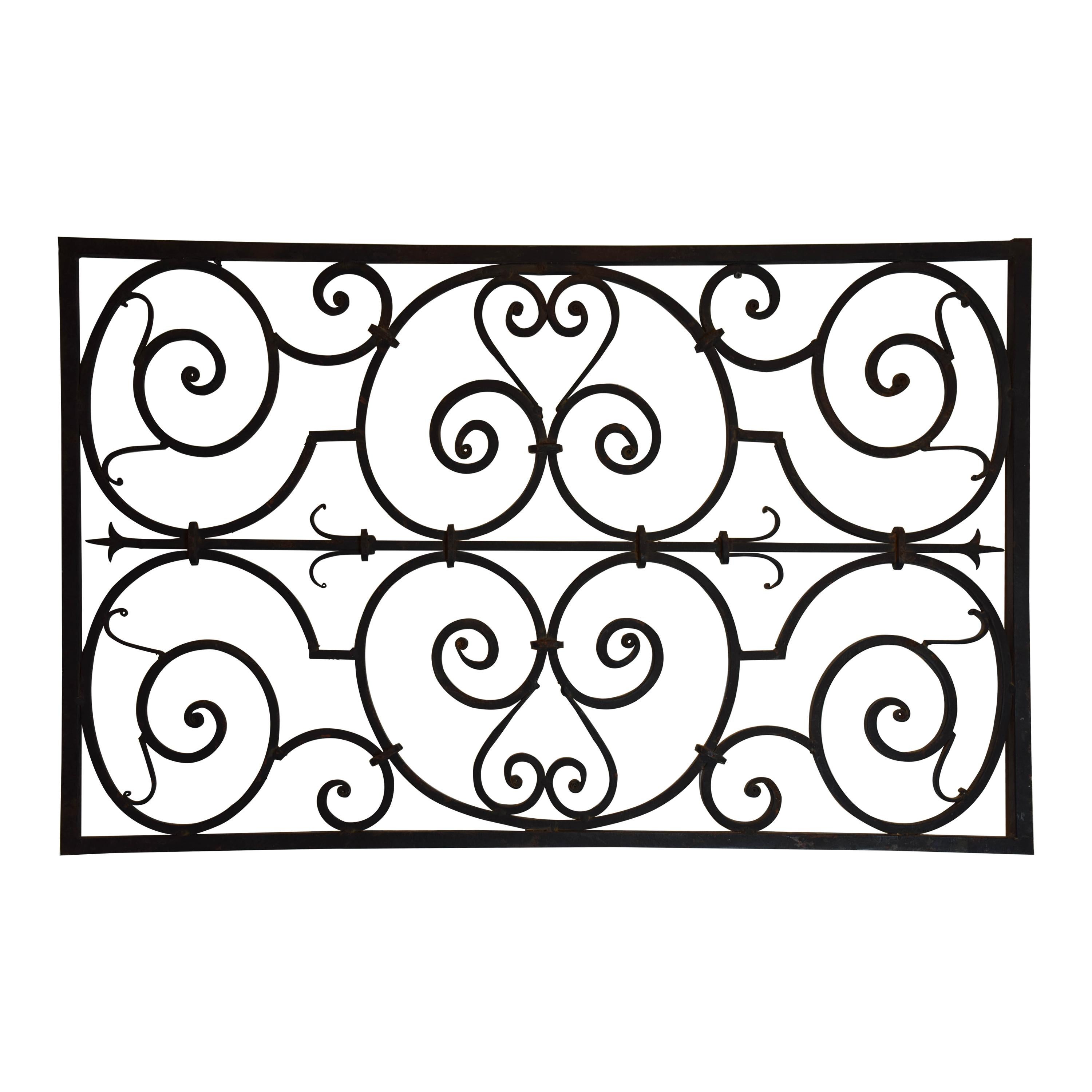 French Wrought Iron Architectural Panel