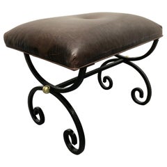 Retro French Wrought Iron Bench