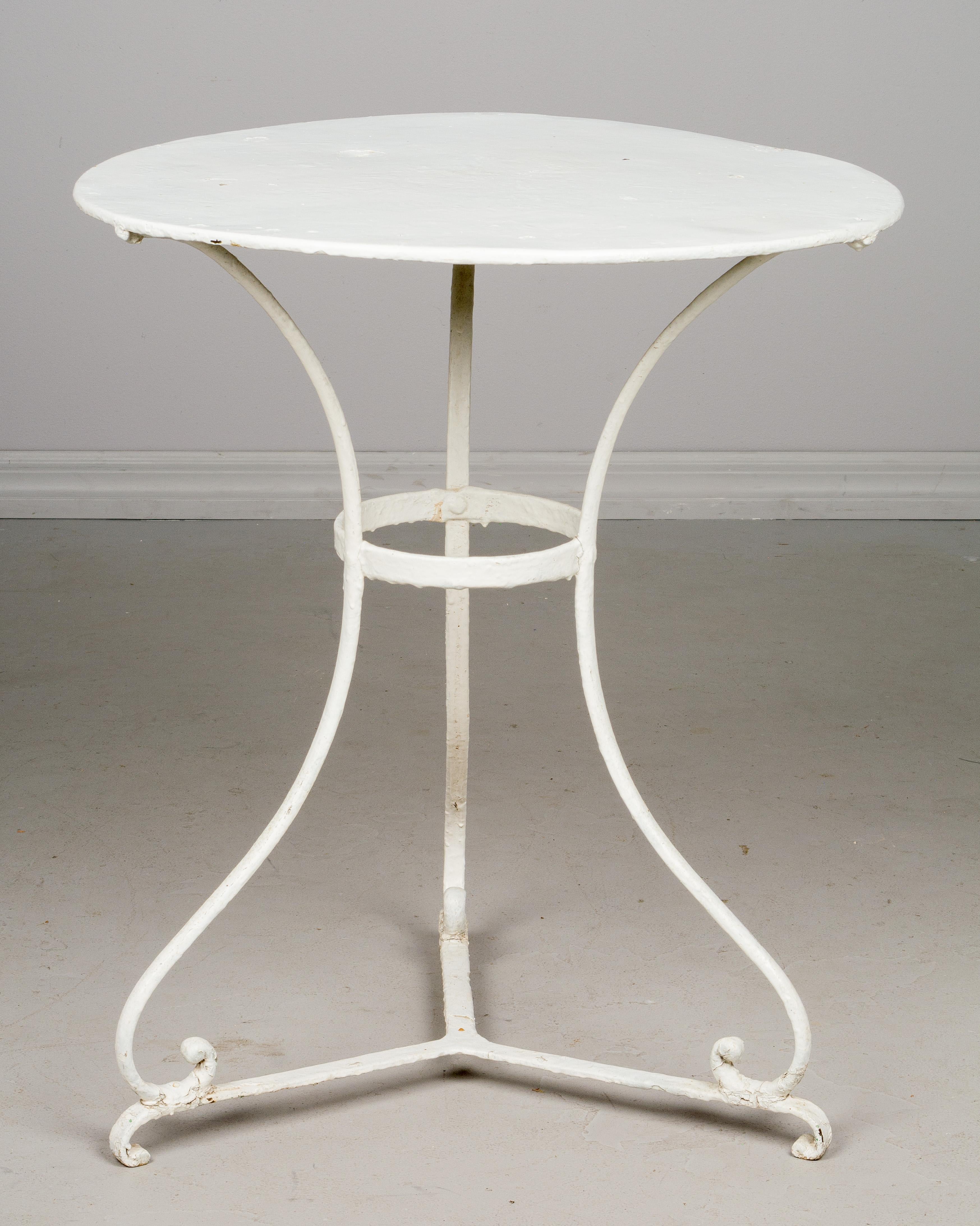 Painted French Wrought Iron Bistro Table