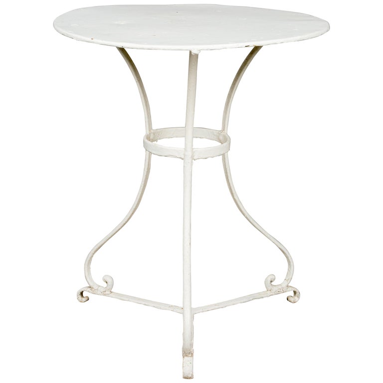 French Wrought Iron Bistro Table at 1stDibs