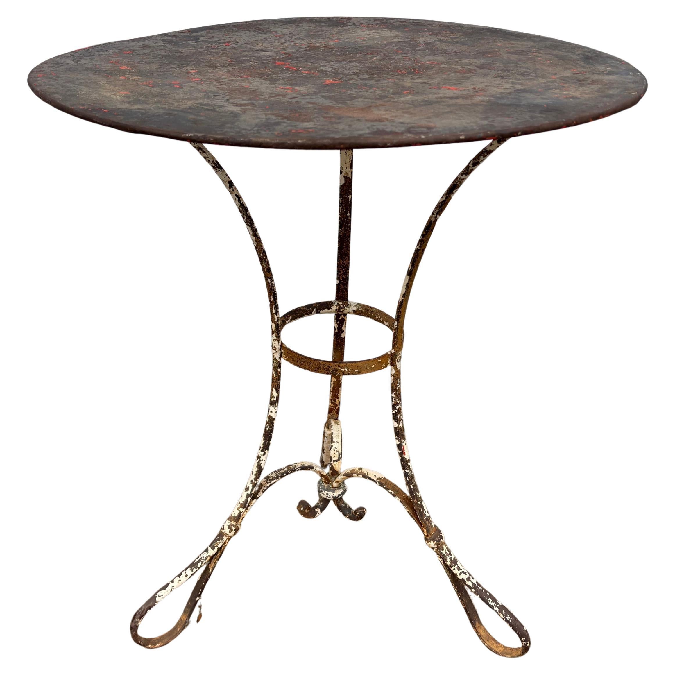 French Wrought Iron Bistro Table Or Garden Table