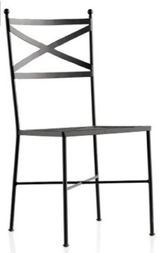 French Wrought Iron Black Painting Pair of Garden Bistro Outdoor Chairs