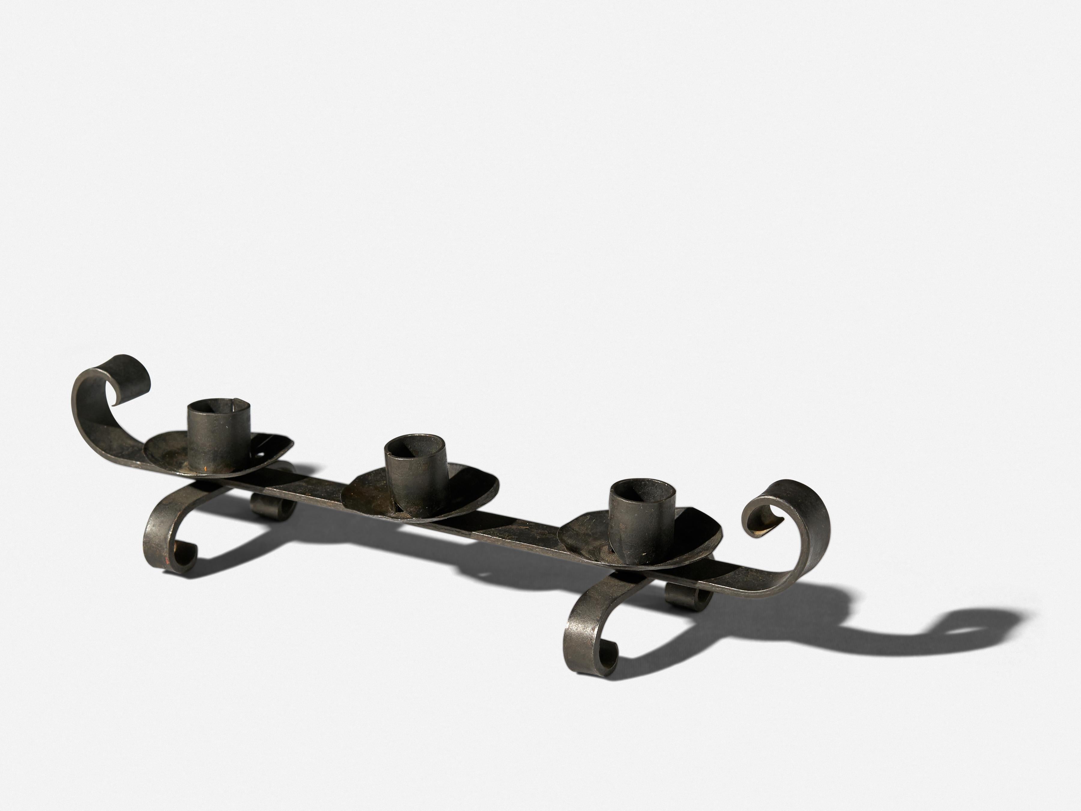 20th Century French Wrought Iron Candelabra