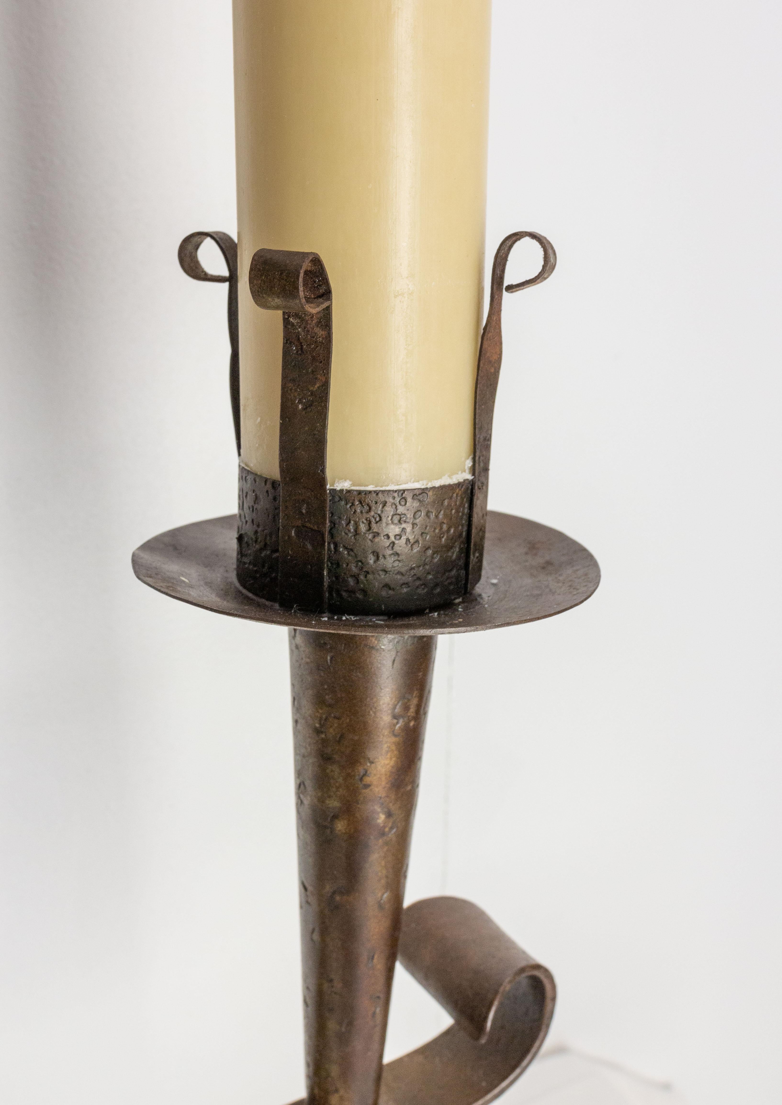 Mid-20th Century French Wrought Iron Candle Holder, French, circa 1960 For Sale