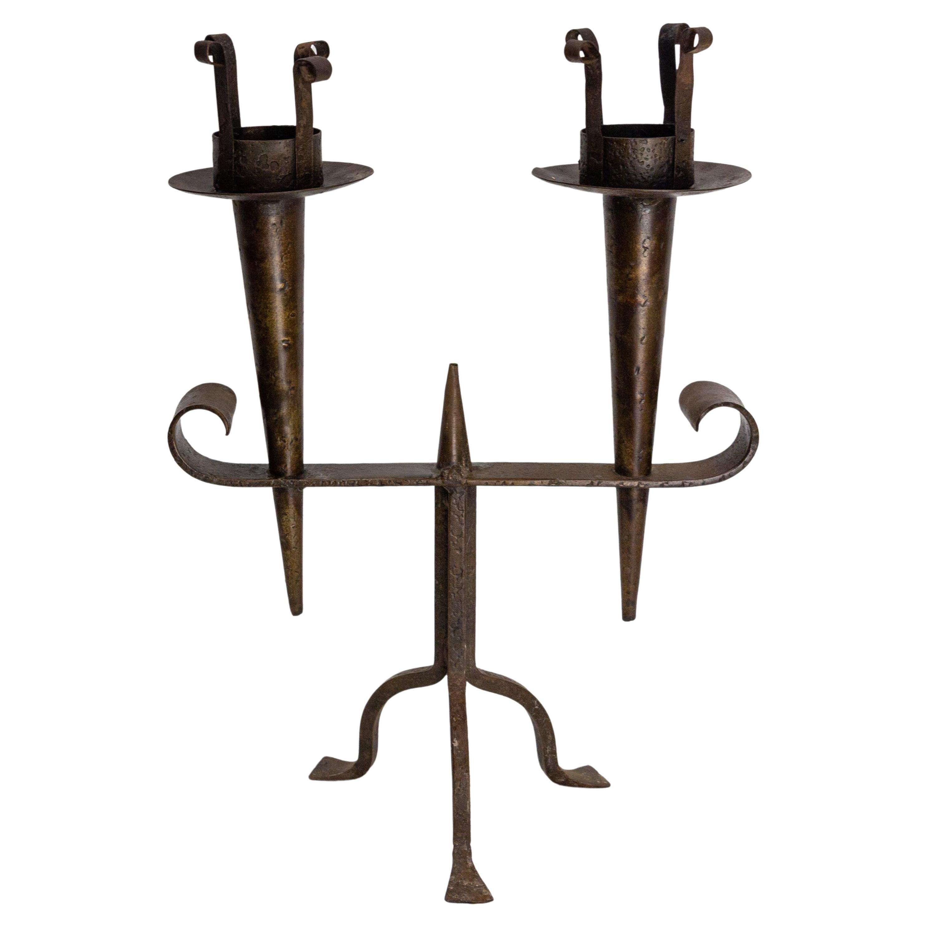 French Wrought Iron Candle Holder, French, circa 1960 For Sale 1