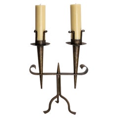 French Wrought Iron Candle Holder, French, circa 1960