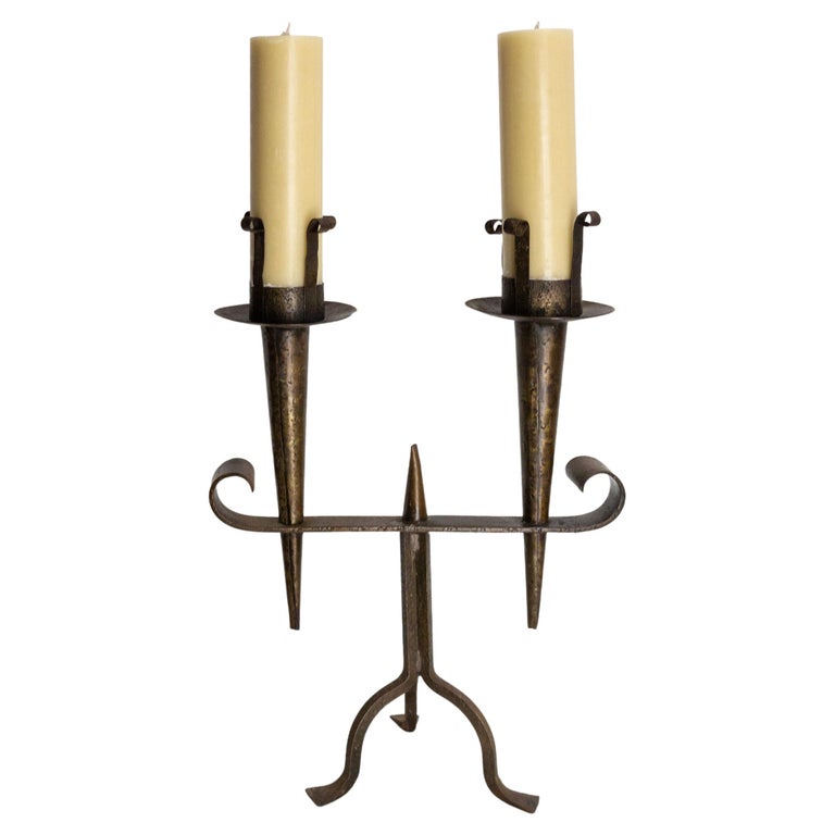 French Wrought Iron Candle Holder, French, circa 1960 For Sale at 1stDibs