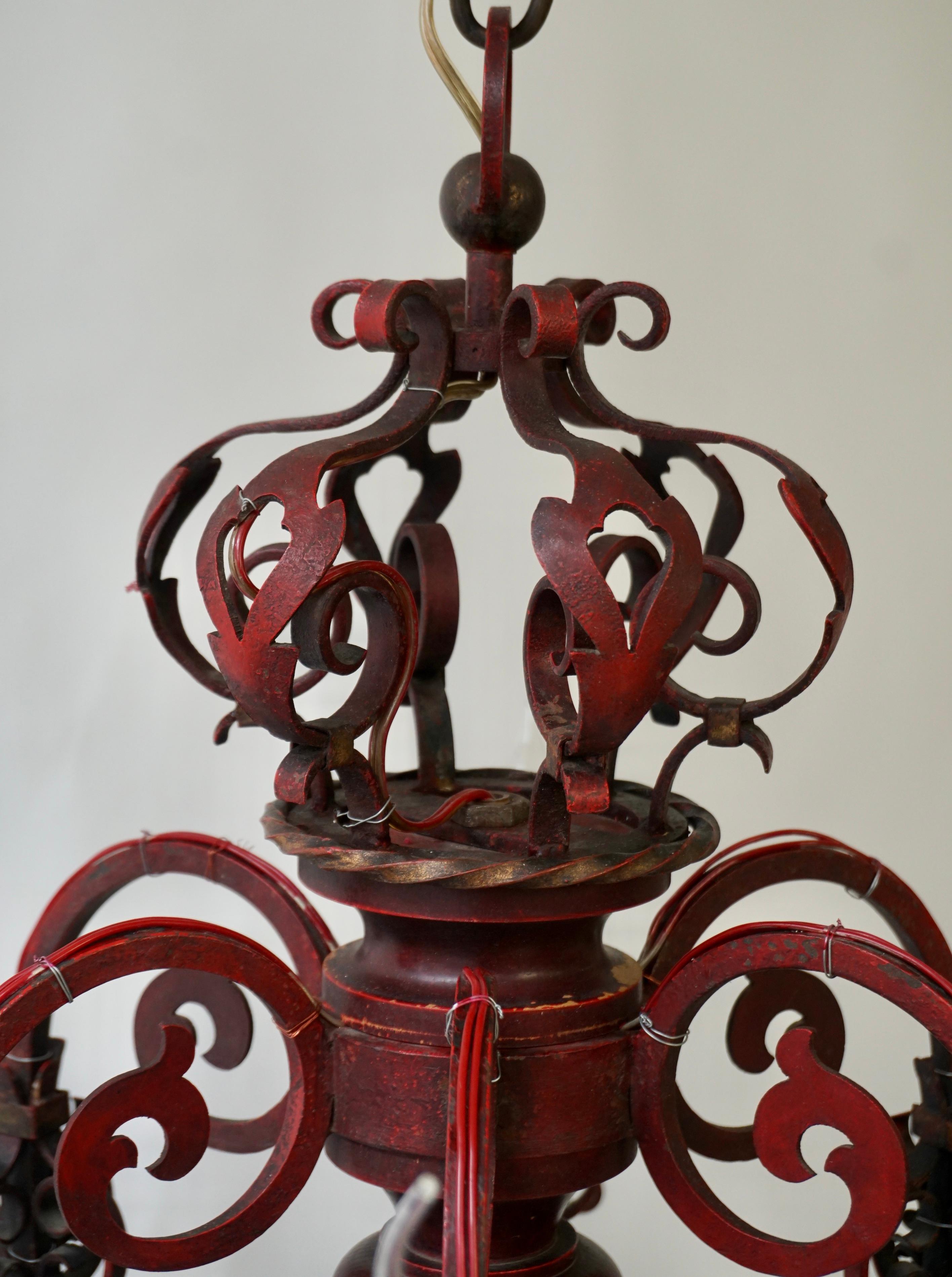 French Wrought Iron Chandelier For Sale 5