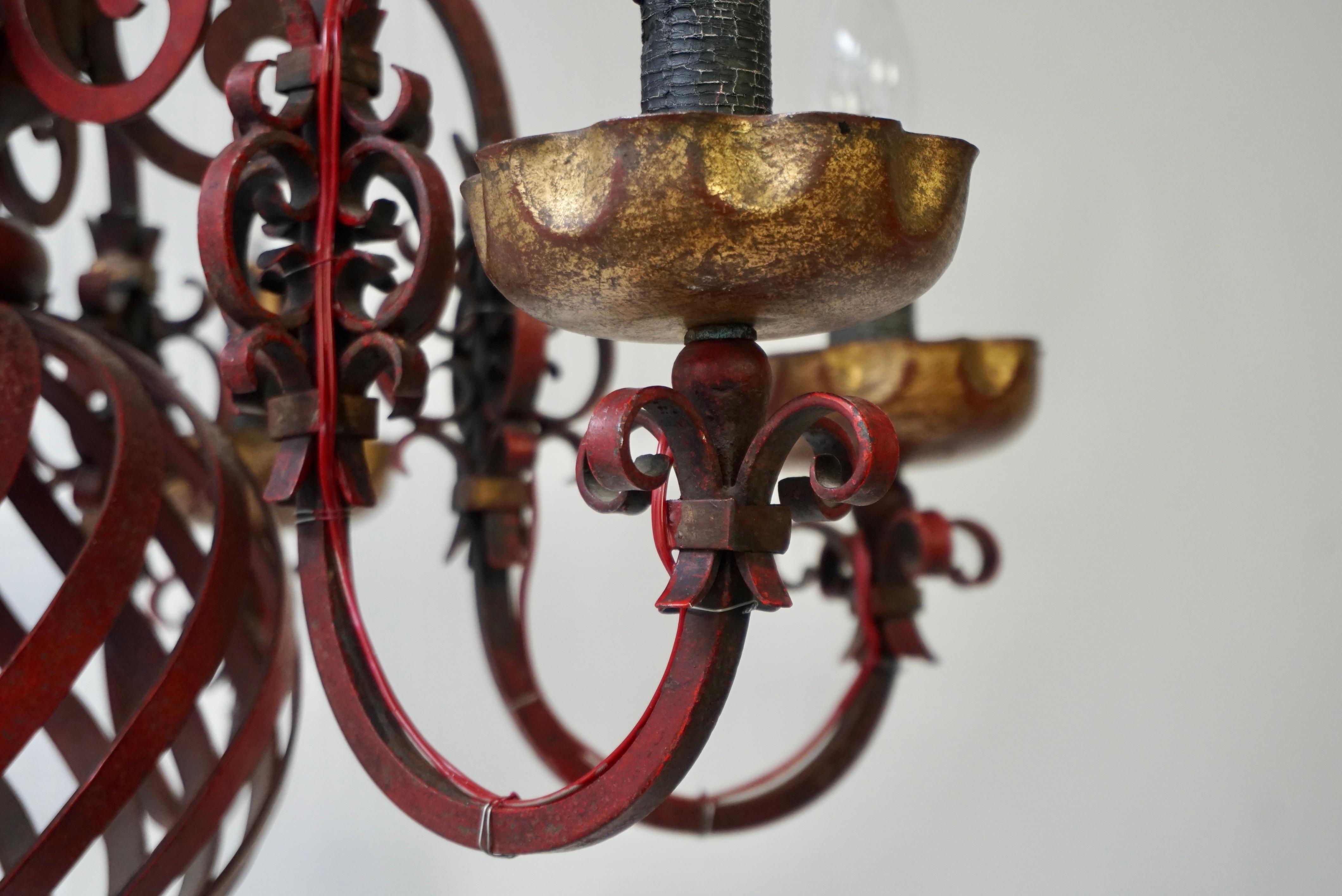 French Wrought Iron Chandelier For Sale 7