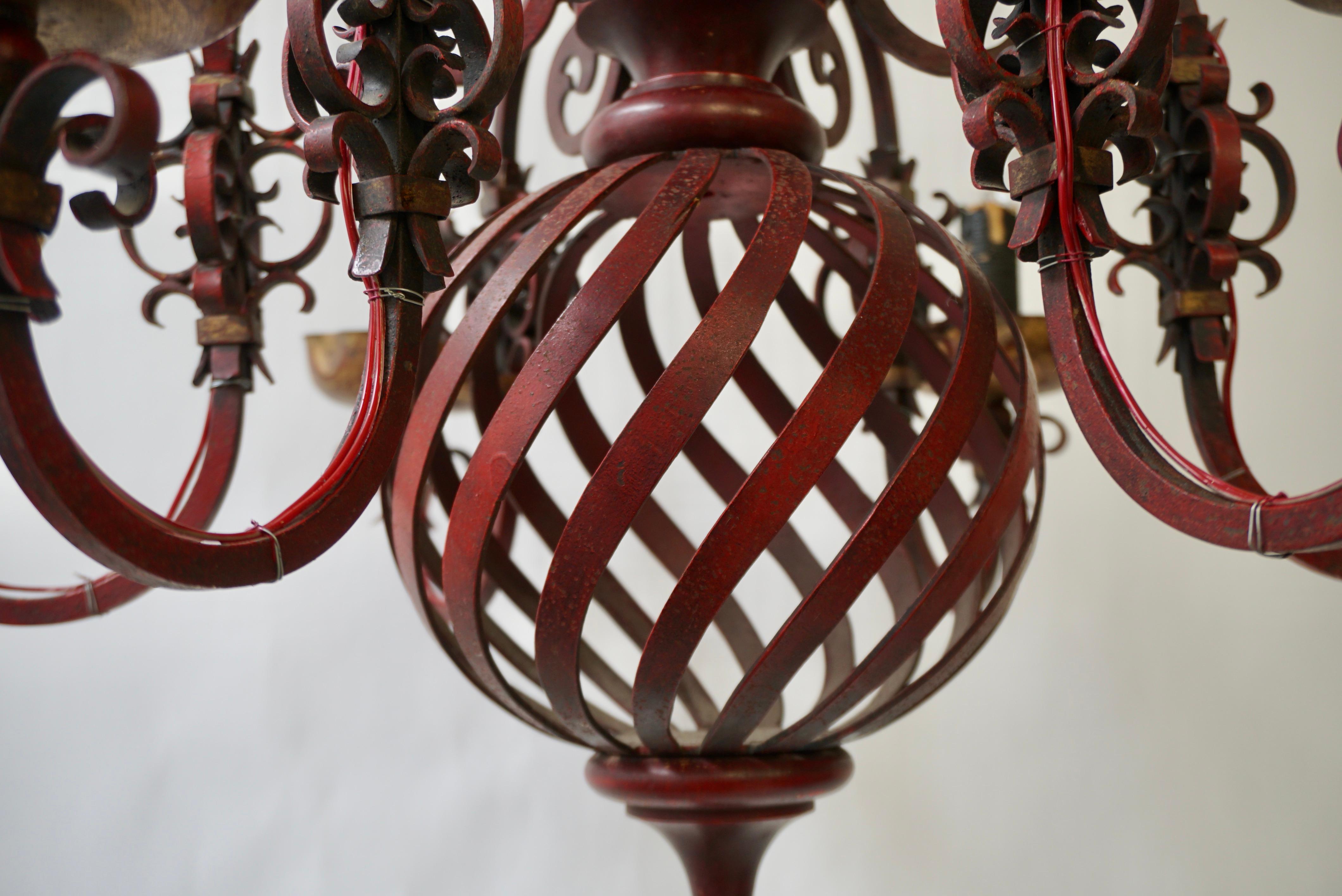 French Wrought Iron Chandelier For Sale 8