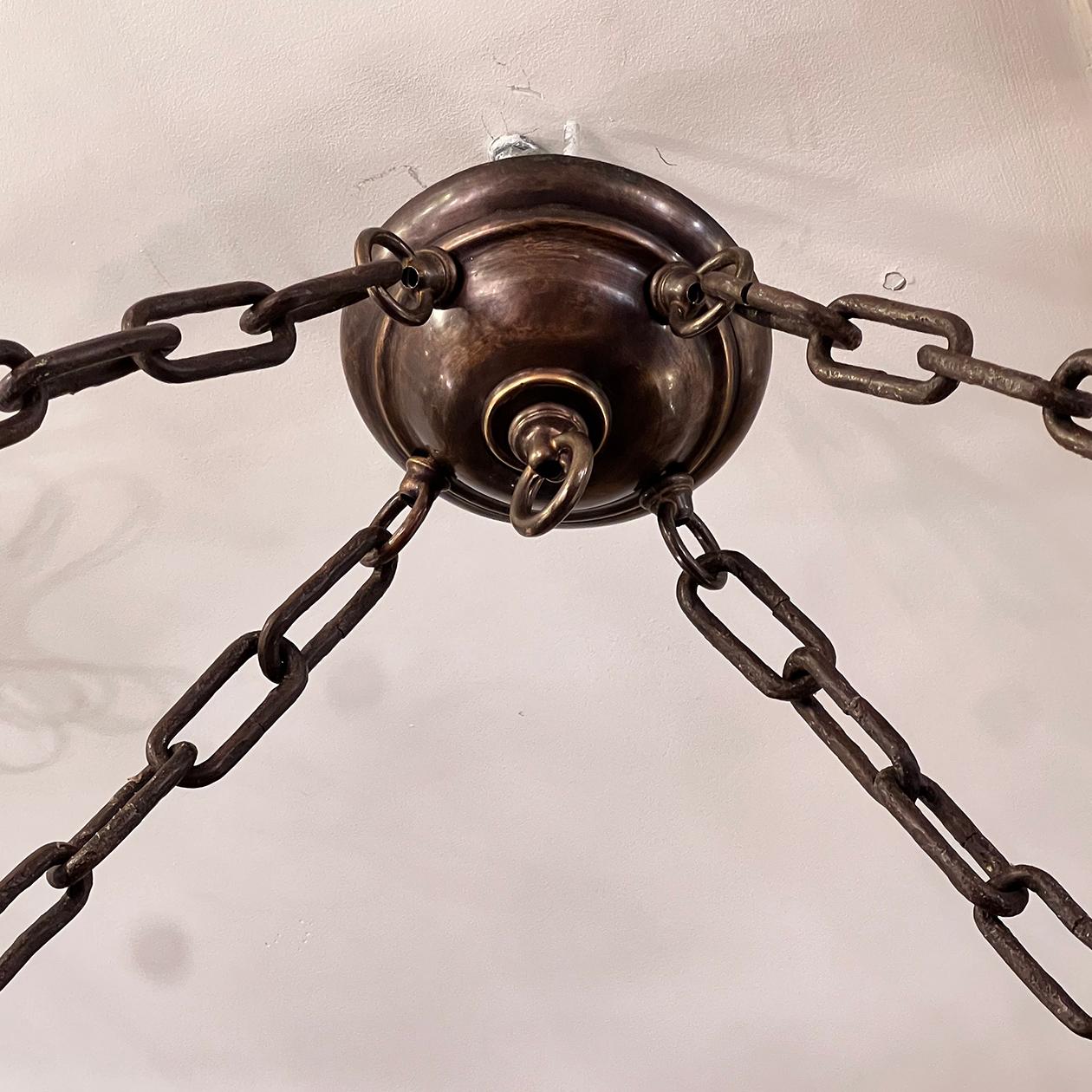 French Wrought Iron Chandelier In Good Condition For Sale In New York, NY