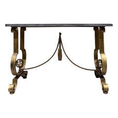 French wrought iron console G Poillerat style