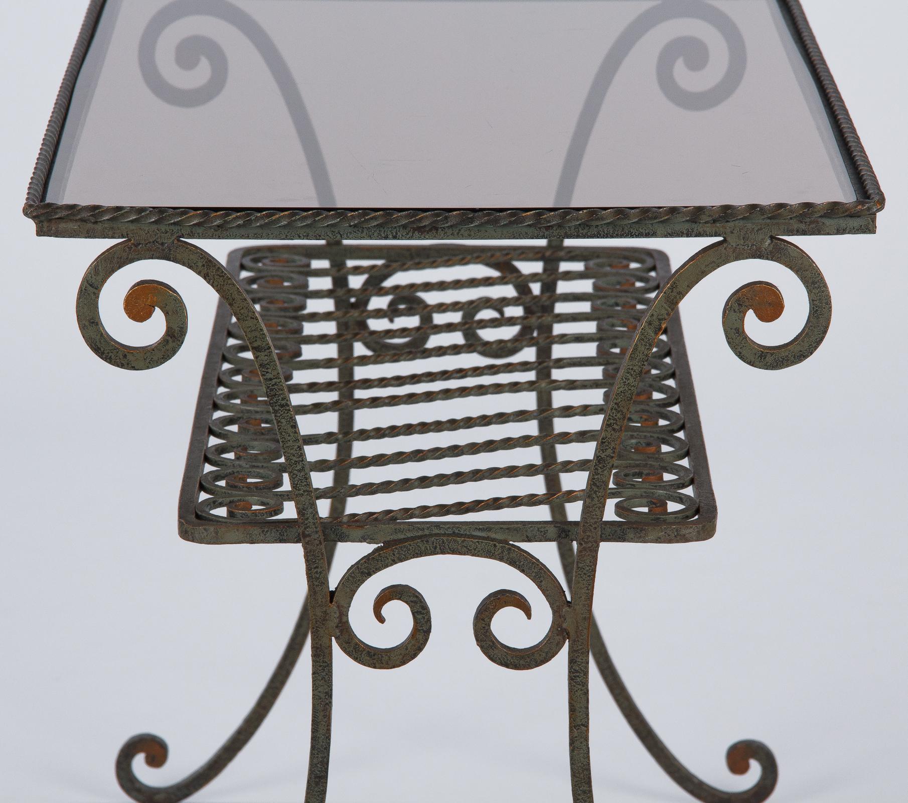 vintage wrought iron console table