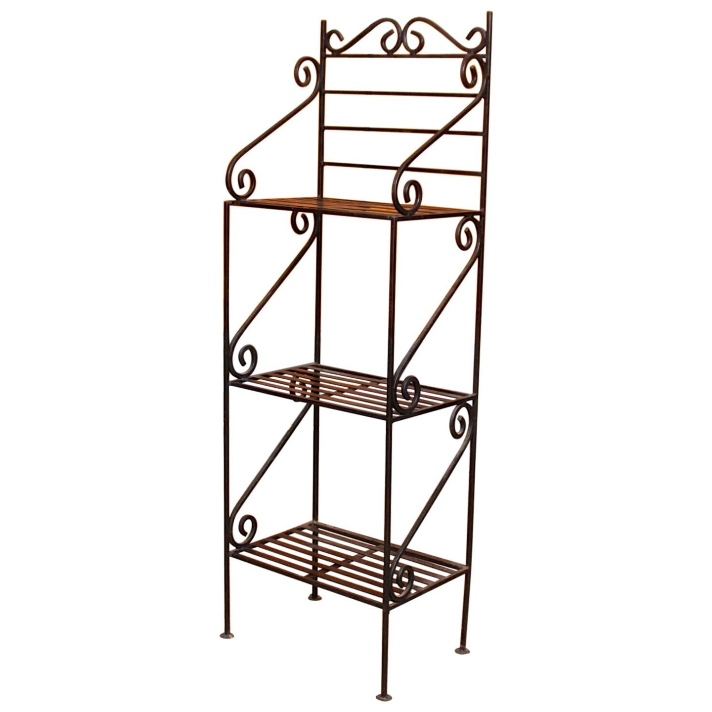French Wrought Iron Étagère What Not Shelving For Sale