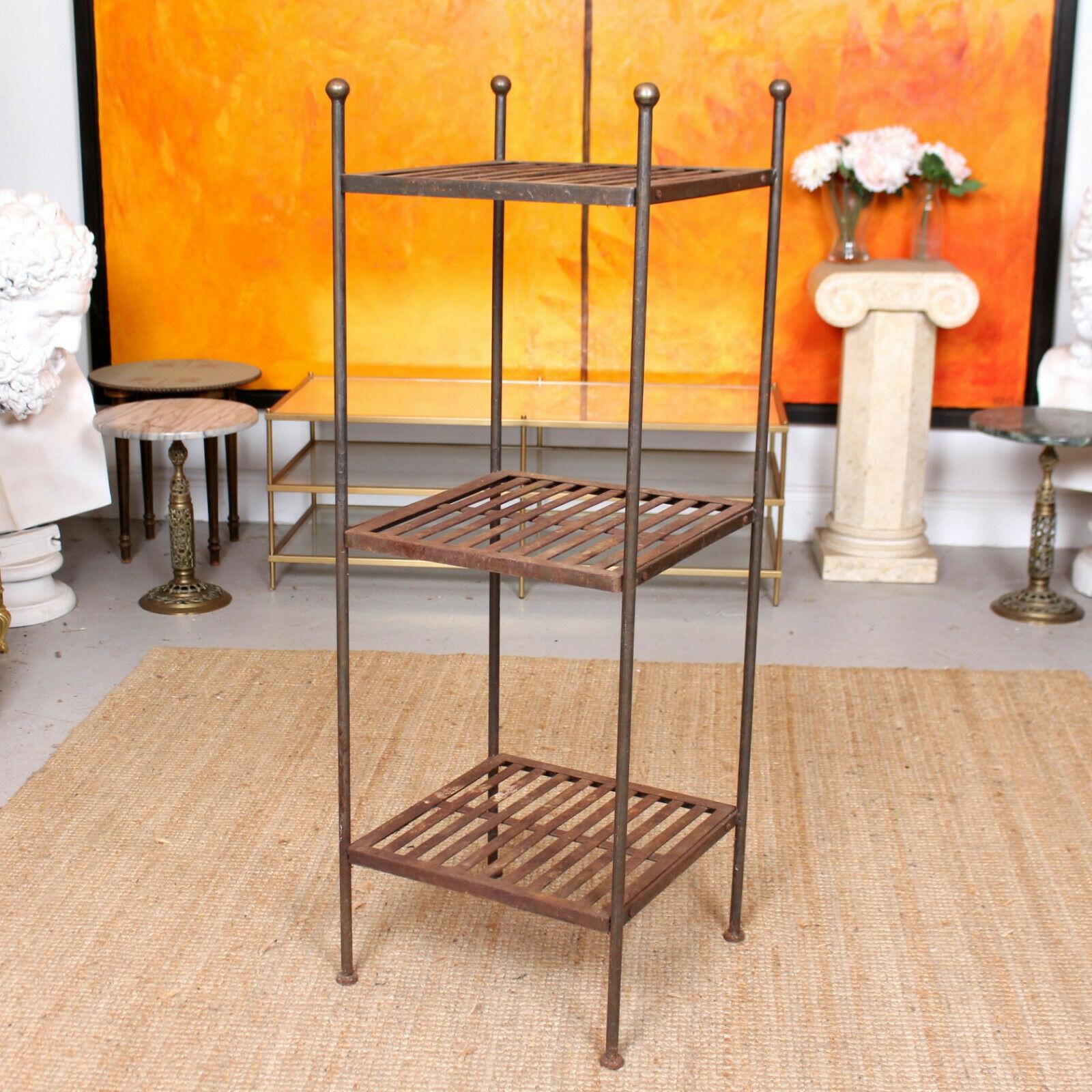 20th Century French Wrought Iron Étagère What Not Shelving Stand For Sale