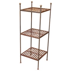 Vintage French Wrought Iron Étagère What Not Shelving Stand