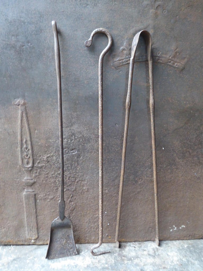 French Wrought Iron Fireplace Tools or Fire Tools, 17th-18th Century at ...