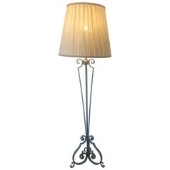 French Wrought Iron Floor Lamp in the style of Gilbert Pollierat, circa 1950s