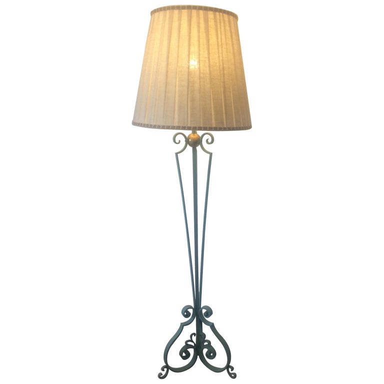 French Wrought Iron Floor Lamp In The Style Of Gilbert Pollierat Circa 1950s For At 1stdibs French Wrought Iron Floor Lamp In The, Rod Iron Floor Lamps