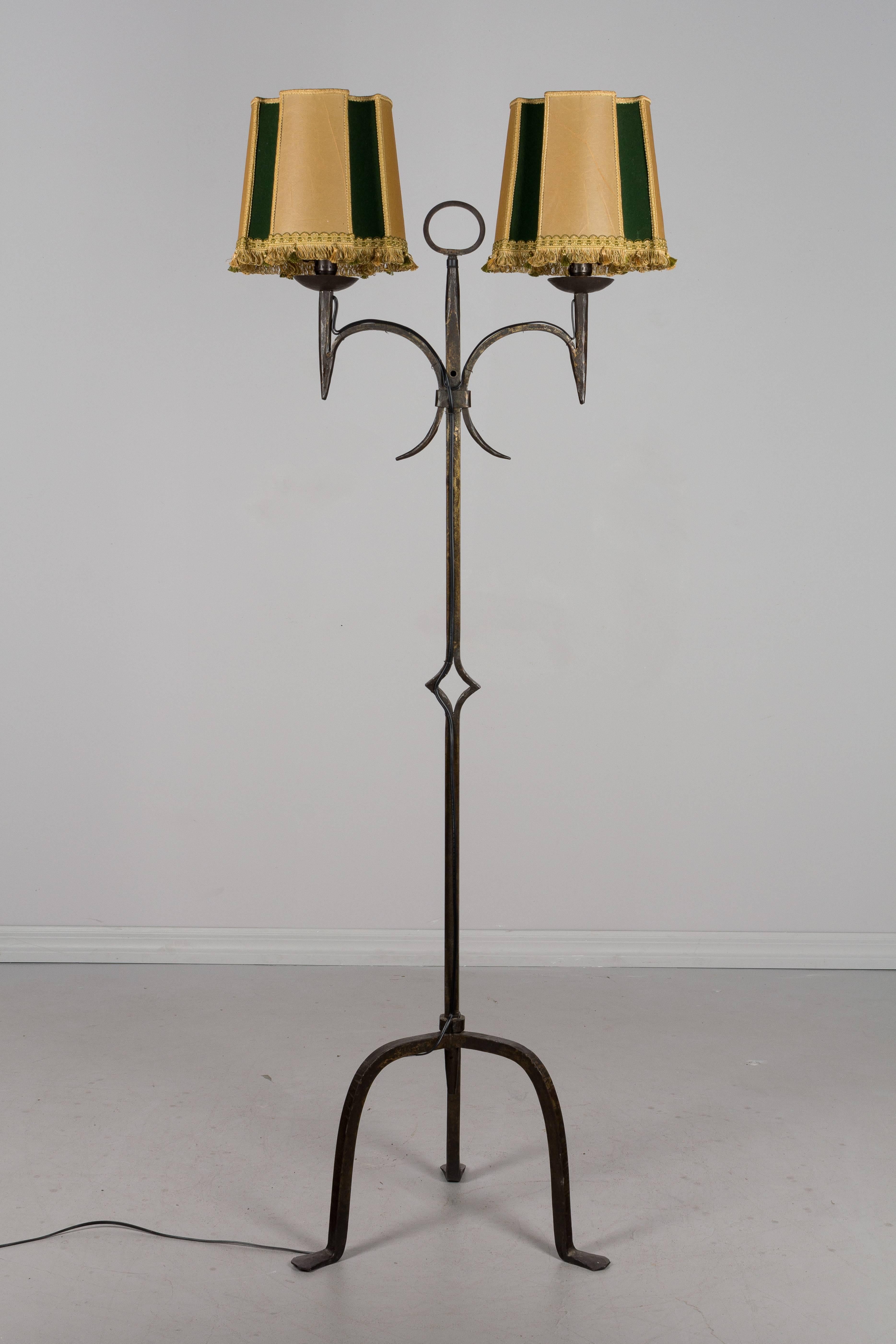 French Provincial French Wrought Iron Floor Lamp