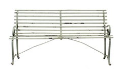 French Wrought Iron Garden Bench Painted